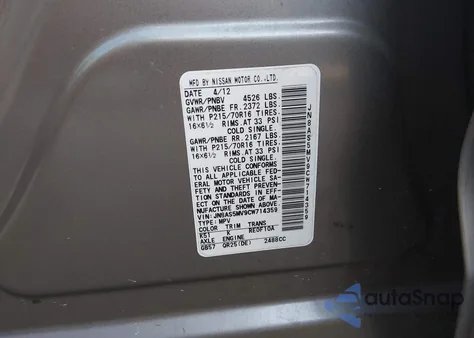 2012 Nissan Rogue S z USA, uszkodzony, nr VIN JN8AS5MV9CW714359